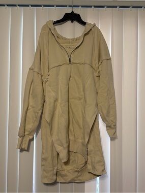Free People We The Free Oversized Maxi Hoodie Pullover in Light Beige